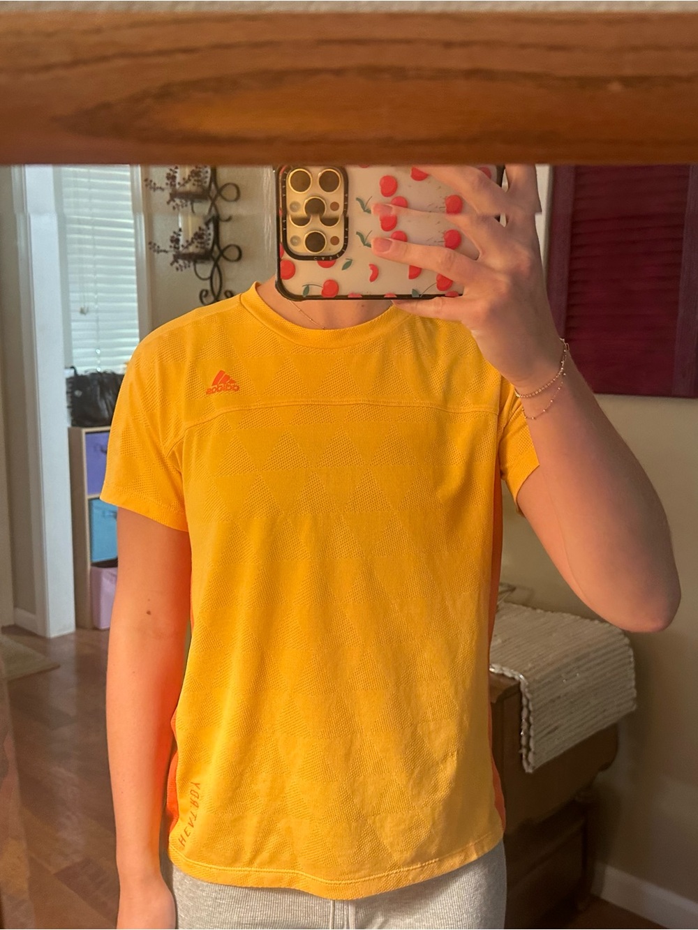 adidas Bright Orange Short Sleeve Performance Tee